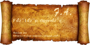 Fülöp Agenór névjegykártya