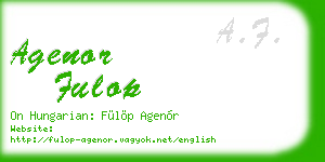 agenor fulop business card